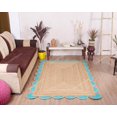 thumbnail image 2 of SSE Natural Scalloped Jute Runner Rug for Entryway, Braided Jute Runner Rug for Kitchen,Reversible Indoor & Outdoor Jute Rug for Entryway (Turquoise, 2.5x20 ft / 75X600 Cm), 2 of 8
