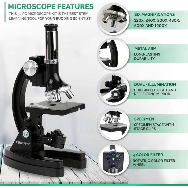 Elikliv 7 Digital Microscope, 1200X Coin Microscope 1080P with 12MP Camera  Sensor, Wired Remote, 10 LED Lights, Soldering Electronic Microscope for