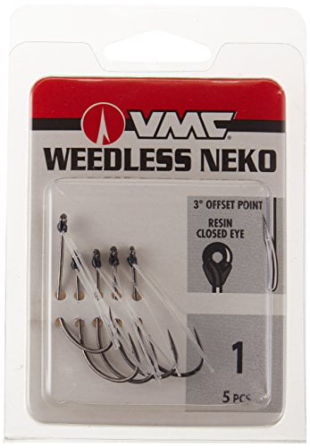 vmc bass plastic worm bass hook offset point resin closed eye size 2 value pack 
