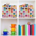 thumbnail image 6 of Yayeee 2 Pack Canvas Storage Basket with Handles for Shelves Fabric Bins Closet Organizer, Colorful Circles, 6 of 8