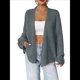 thumbnail image 1 of Cárdigan de Punto Holgado para Mujer, Cárdigan Informal de Color Liso Azul L, 1 of 7