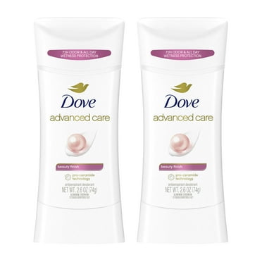 Dove Advanced Care Women's Antiperspirant Deodorant Stick Beauty Finish, 2.6 oz Twin Pack