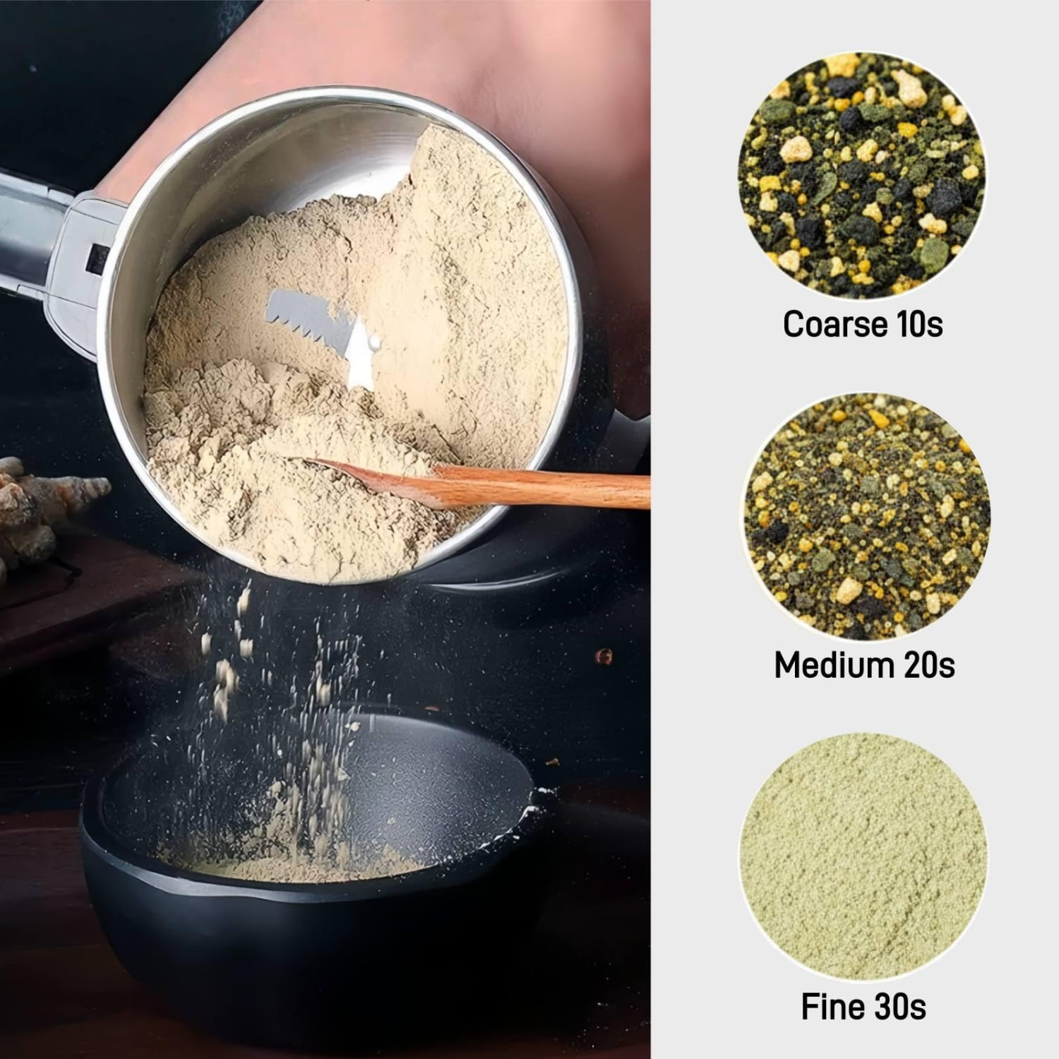 Electric Coffee & Spice Grinder, 400W 14oz Large Capacity with 304 Stainless Steel Blades, Fine Powder Grinder for Beans, Herbs, Grains, Nuts – Compact & Easy to Use