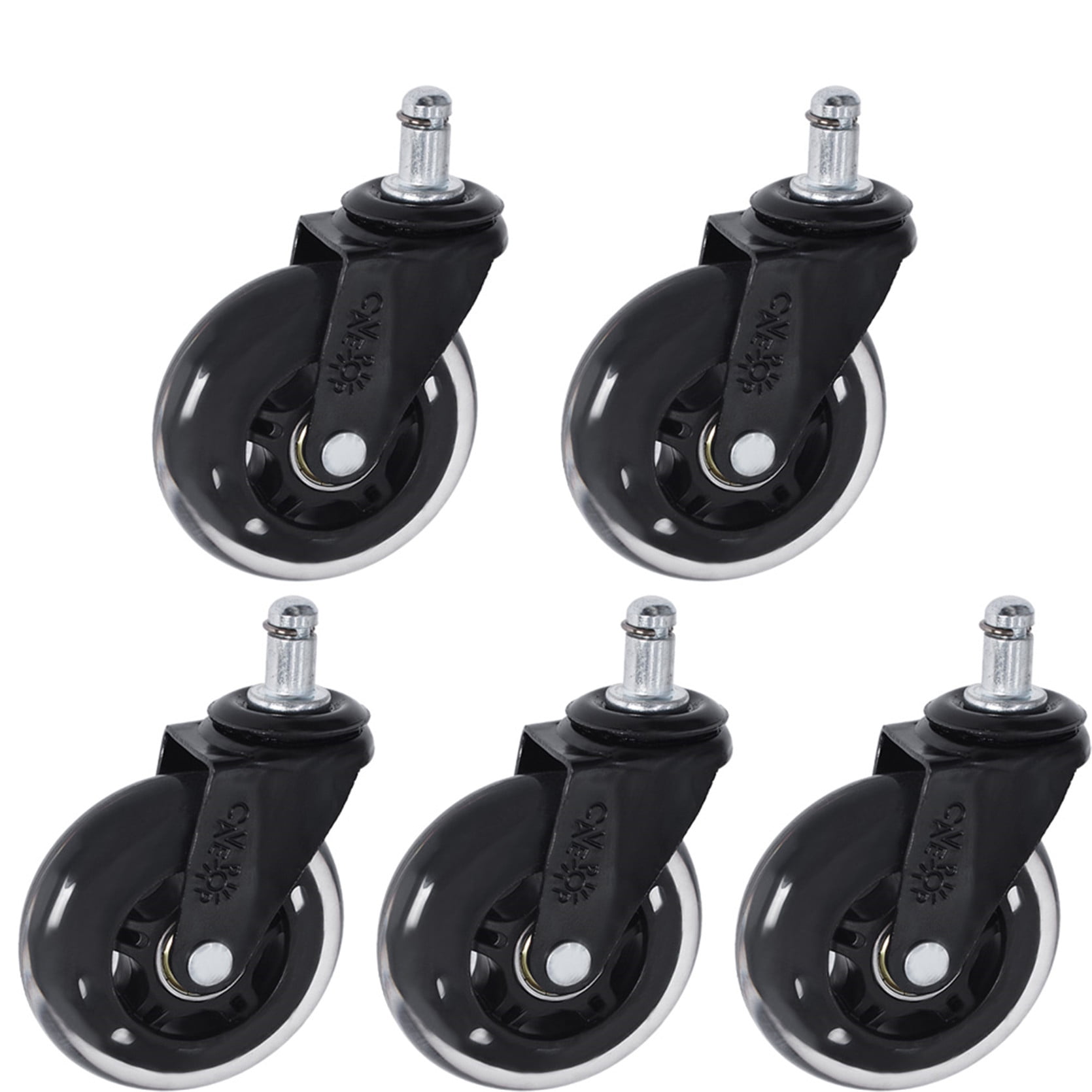 munirater 5PC 3 inch Heavy Duty Office Chair Caster Rubber Swivel