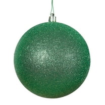 Vickerman 4" Green Glitter Ball Ornament, 6 per Bag