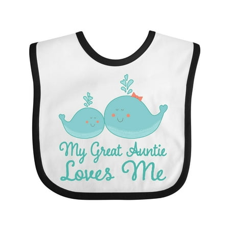 

Inktastic Great Auntie Loves Me Whale Gift Baby Boy or Baby Girl Bib