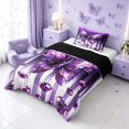thumbnail image 2 of Homewish Purple Butterfly Twin Comforter Sets, Diamonds Glitters Print Bedding Set, Black Reversible, 2pcs 1 Comforter and 1 Pillowcase, 2 of 6