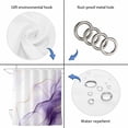 thumbnail image 5 of Marble Purple Waterproof Fabric Shower Curtain,Gold White Modern Gradient Ocean Ripple Waterproof Fabric Shower Curtain for Bathroom Curtains Bathtubs Shower Curtains with 12 Hooks Stall 54x78in, 5 of 8