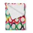 thumbnail image 2 of Geometric Circle Soft Flannel Fleece Throw Blanket, Vibrant Style Circular Forms Retro Spots Fashion Hipster Design, Cozy Plush for Indoor and Outdoor Use, 70" x 90", Multicolor, by Ambesonne, 2 of 5