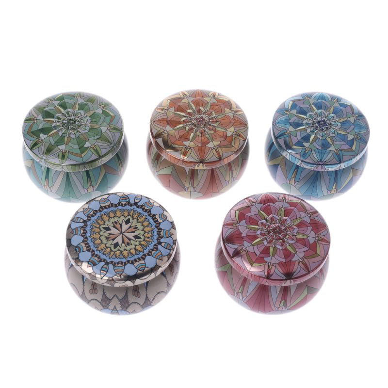 Round Tin Box Tea Jar Candy Jewelry Storage Container Case Candle Holder