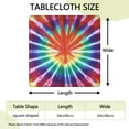 thumbnail image 2 of Colorful Rainbow Tie Dye Spiral Pattern Square Fitted Tablecloth with Elastic Edge,Square Table Cover,Washable Elastic Table Cover for Home Kitchen Party Decor 34"x34", 2 of 6
