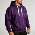 thumbnail image 4 of Men's Vintage Graphic Letter Hoodies Long Sleeve thermal Drawstring Hooded Sweatshirts Spring Fall Oversized Pullovers with Kangaroo Pocket Size 4XL Purple, 4 of 7