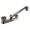 Dura Faucet Two Handle RV Kitchen Faucet w/Smoked Acrylic Knobs - Brushed Satin Nickel