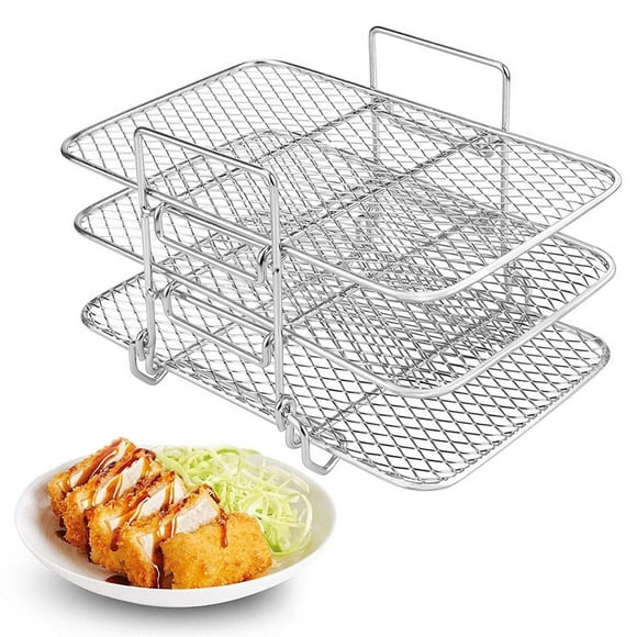 OUSITAID Air Fryer Rack  Multi-Layer Basket Air Fryer Accessories 304 Stainless Steel Grilling Rack Cooking Rack Toast Rack for Oven Microwave Baking Roasting