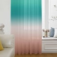 thumbnail image 6 of Teal Pink Ombre Sheer Curtains 72 Inches Long, Modern Gradient Abstract Art Light Filering Curtains, Breathable Simi Curtain Privacy Drapes for Living Room Bedroom Lightweight Window Treatment, 6 of 9