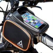 addmotor bike frame bag bicycle top tube storage cell phone bags holder waterproof sensitive touch screen