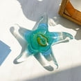 thumbnail image 2 of Crystal Handmade Glass Blown Table Decor, Starfish Figurine, Collectible Ornament,Clear and Green, 2 of 6
