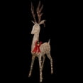 thumbnail image 3 of Northlight 74" LED Lighted Champagne Deer with Red Bow Outdoor Christmas Decoration, 3 of 7
