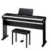 Casio CDP-235R 88 Key Digital Piano Bundle with Sustain Pedal, Wood Stand and Padded Bench