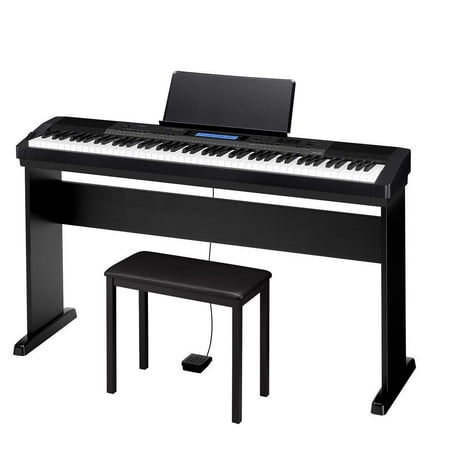 Casio CDP-235R 88 Key Digital Piano Bundle with Sustain Pedal, Wood Stand and Padded Bench