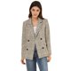 thumbnail image 1 of Chaqueta formal Allegra K para mujer con solapa con muesca y Doble botonadura Trabajo a cuadros Blanco verde XS, 1 of 6