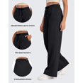 thumbnail image 3 of G4Free Fleece Lined Pants Women Drawstring Waist Wide Leg Pants Winter Cotton Lounge Sweatpants with Pockets 29''/31''/33'', 3 of 7
