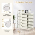 thumbnail image 6 of Costway 15 Drawer Rolling Storage Cart Tools Scrapbook Paper Office School Organizer White, 6 of 10