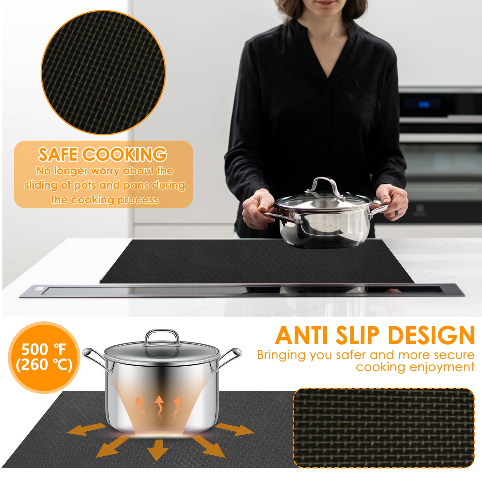 Large Induction Cooktop Protector Mat Reusable Induction Cooktop Cover Translucent Induction Hob Protector Pad Cuttable Induction Cooktop Pad for Induction Cooker