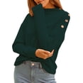 thumbnail image 1 of Sudadera de mujer, Sudadera de manga larga para mujer, jerséis casuales cálidos Meterk Verde oscuro/Medio, 1 of 7
