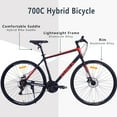 thumbnail image 2 of iYofe Hybrid Bike 700C for Men and Women, Shimano 21 Speed Road Bike, 85% Pre-assembled, City Bike Commuter Bike, Black, 2 of 6