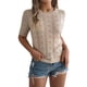 thumbnail image 2 of Blusa de Punto Acanalado con Cuello en V y Corta para Mujer Caqui S, 2 of 10
