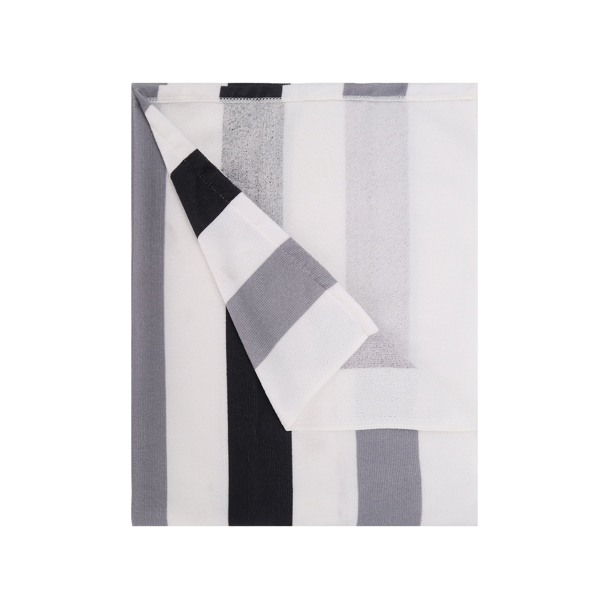 Jessy Home 4 Pack Large Oversized Beach Towels Set 30"*60" Cabana Stripe Pool Towel Gray Black Beach Sheet Towel