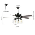 thumbnail image 6 of JONATHAN Y Lucas 52" 3-Light Rustic Industrial Iron/Wood/Seeded Glass Mobile-App/Remote-Controlled LED Ceiling Fan, Black/Clear, 6 of 13