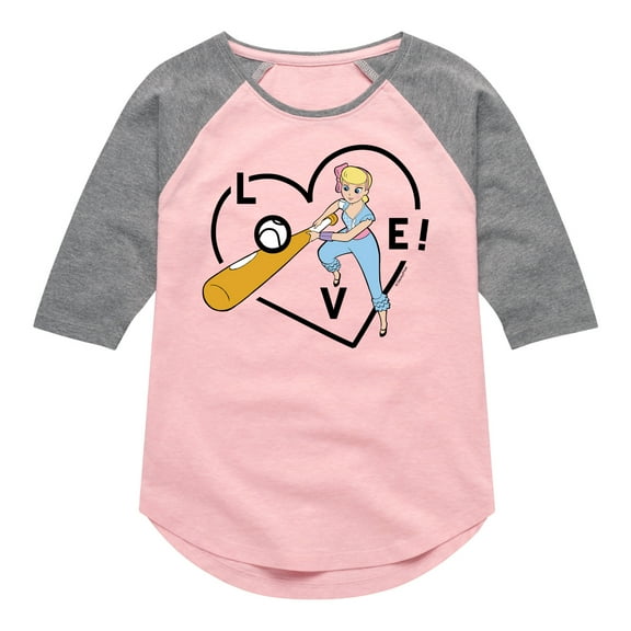 Toy Story - Bo Peep Baseball Love - Toddler And Youth Girls Raglan Graphic T-Shirt