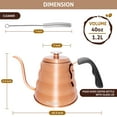 thumbnail image 4 of OPUX Pour Over Coffee Kettle with Gooseneck | Stainless Steel Coffee Tea Kettle with Thermometer 40 oz, Stovetop Induction Goose Necked Kettle Slow Pour Drip Spout (1.2 Liter, 40 fl oz) Copper, 4 of 8