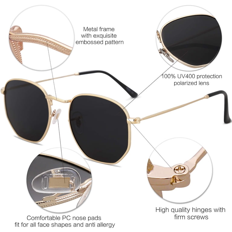 KWATE Square Polarized Sunglasses for Women Men Small  display picture 3