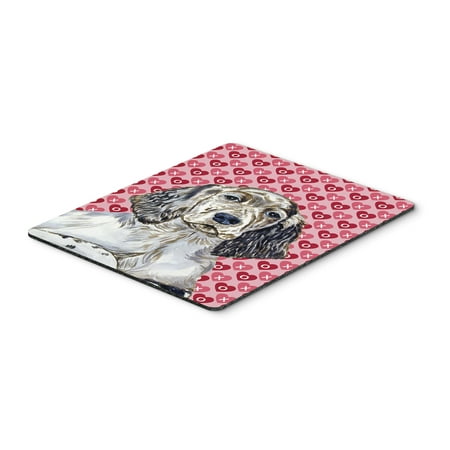 English Setter Hearts Love and Valentine's Day Mouse Pad, Hot Pad or Trivet