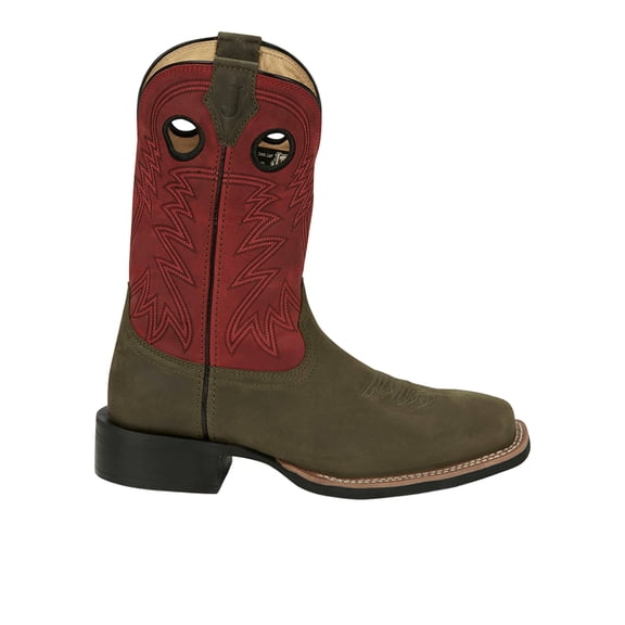 Justin Boots Mens Show Stopper Square Toe Pull On Cowboy Mid Calf Boots
