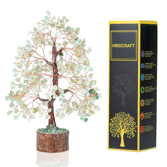 Livinwise Green Jade Feng Shui Tree | Prosperity & Success Crystal Tree for Home & Office | Home Decor Gift for Living Room & Hall for Men & Women – Anniversary & Birthday (Copper Wire)