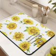 thumbnail image 3 of 2 Pack Washable Rubber Sunflower Cute Floral Dish Drying Mats for Kitchen Counter Home Large Coffee Bar Pad Accessories and Decor for Utensils Stemware (2pcs 18''x24''+19.5''x12''), 3 of 6