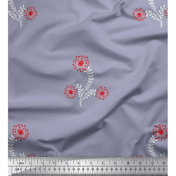 Soimoi Rayon Fabric Leaves & Floral Artistic Print Fabric by Yard 56 Inch Wide