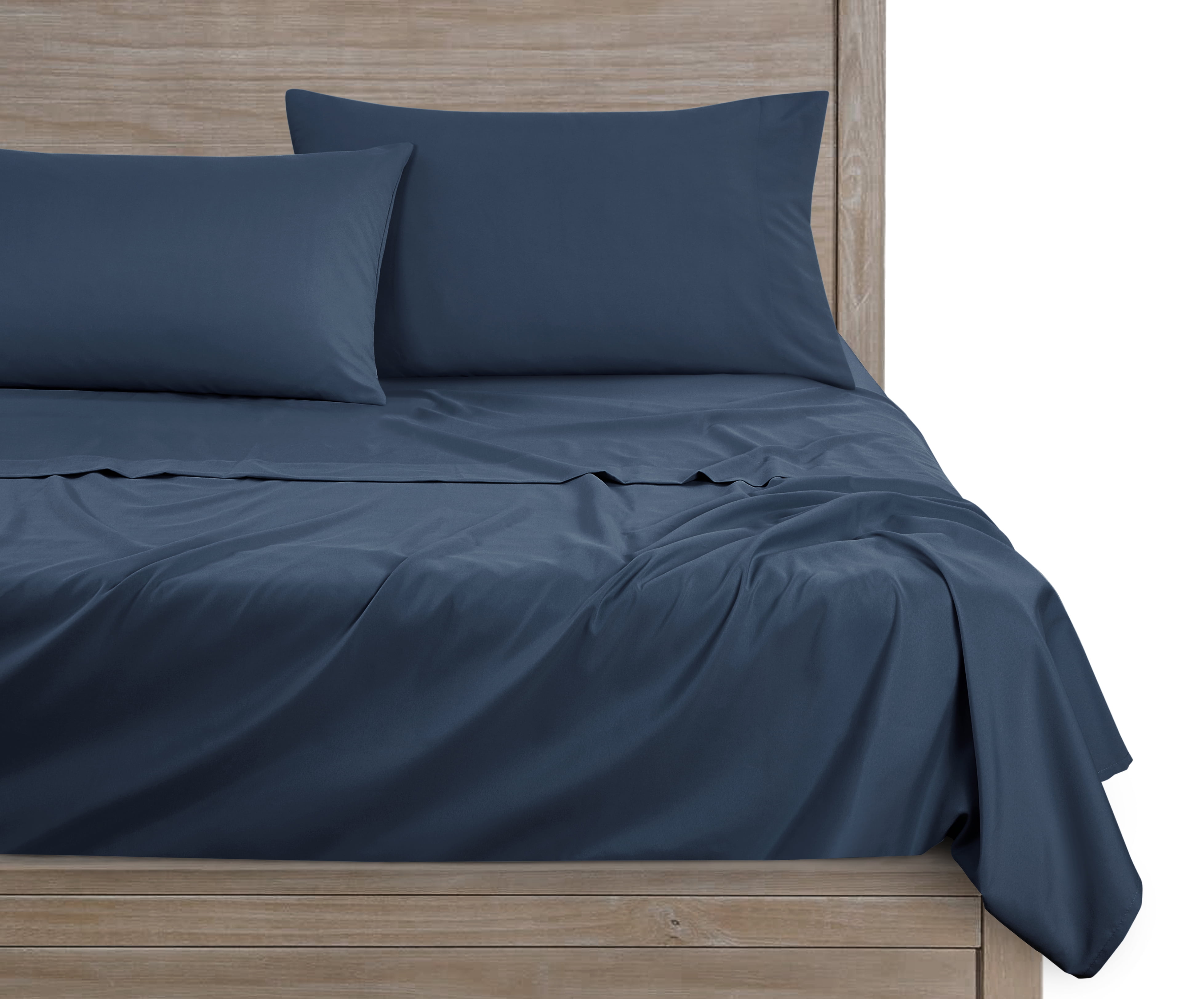 Mainstays Comfort Chill Microfiber Pillowcase Set, Standard/Queen, Washed Indigo, 2 Piece