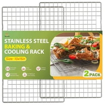 2Pack Cooling Rack for Baking, 10 x 15 Inch Grid Wire Baking Racks, Fits Standard Baking Sheet Pan