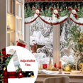 thumbnail image 5 of Christmas Snowman Tie Up Valances Curtain, Xmas Tree Forest Snowflake Wood Red Black Adjustable Rod Pocket Short Window Treatment Tie Up Curtains Valances for Kitchen Living Room Bathroom 54x18 In, 5 of 9