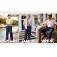 thumbnail image 4 of RICHCOIN Men's Pants Elastic Waist Drawstring Casual Trouser Lightweight Straight-Legs Loose Beach Pants with Pockets, 4 of 7