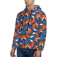 thumbnail image 3 of Naloa Abstract Vintage Fox and Plants Men's Casual Hooded Collar Drawstring Hoodies Pullover Sweatshirts Casual Long Sleeve Shirts-4X-Large, 3 of 7