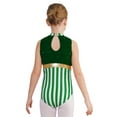 thumbnail image 4 of Aislor Girls Christmas Candy Cane Gymnastics Leotard Ballet Dance One Piece Bodysuit Dancewear Green 16, 4 of 7