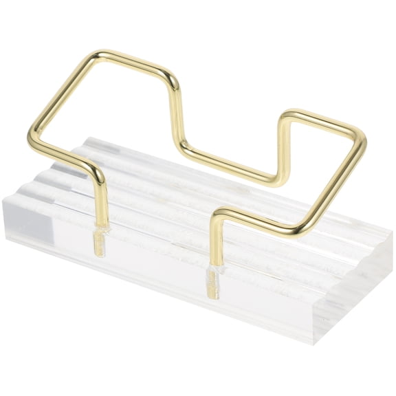 ELAYARD Elegant Golden Business Card Holder Organizer Acrylic and Iron for Desk Storage 4.3 x 3.1 x 2.5 inches