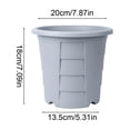 thumbnail image 3 of YHAICO Large Dark Gray Plastic Planter - Thickened Round Flower Pot for Houseplants, Breathable Design with Tray to Prevent Water Stagnation, Modern Indoor Outdoor Decor, 3 of 5