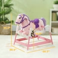 thumbnail image 6 of Qaba Spring Rocking Horse,Kids Ride On Horse,Plush Horse Ride-On with Sounds & Foot Stirrups,Saddle for Kids 3-8 Years,Pink,Pink Plastic Toys Kids Bikes Riding Toys, 6 of 8